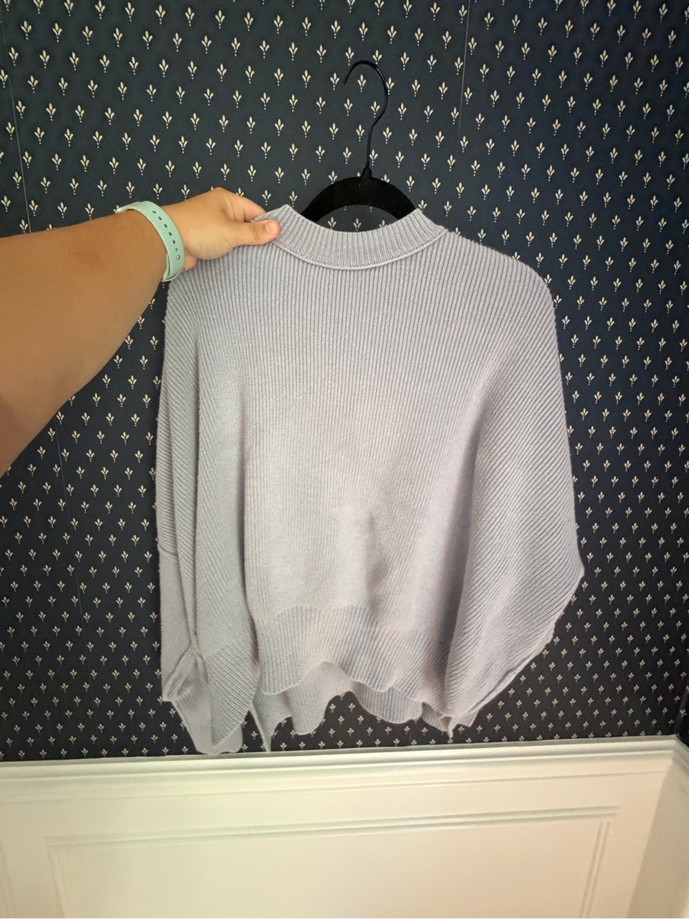 Free People Light Lavender Ribbed Turtleneck Sweater